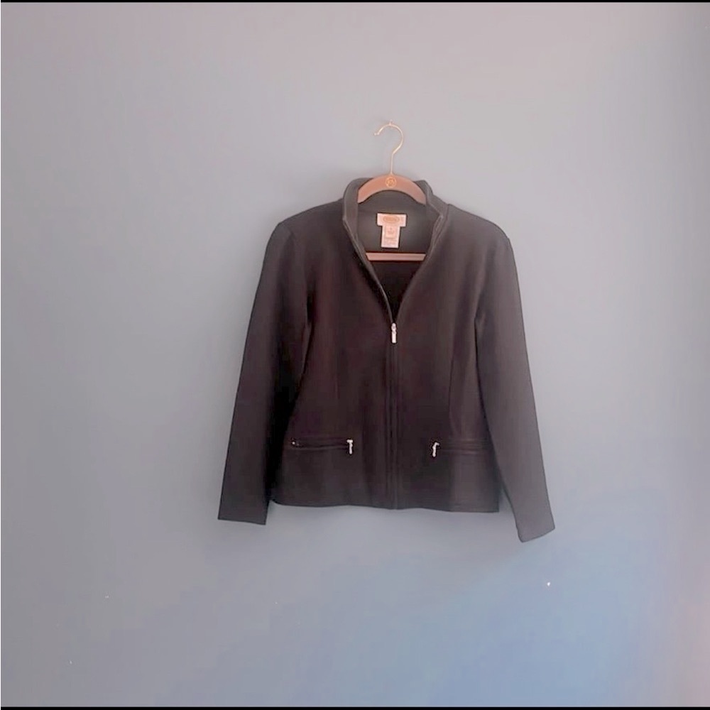 Talbots black zip up‎ sweatshirt women’s size small